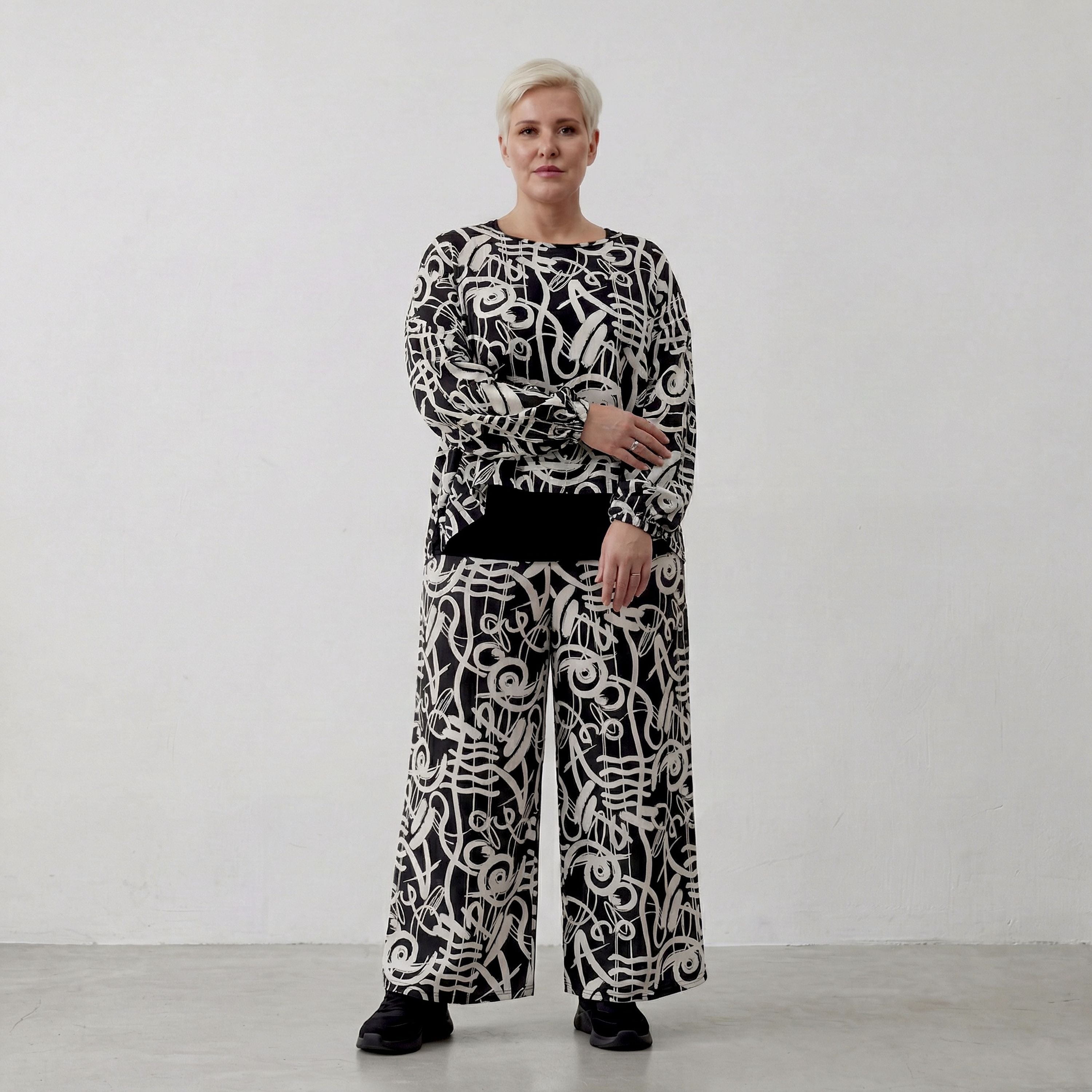 AKH Fashion Überwurf 7011 Pureline, Schwarz-Weiß