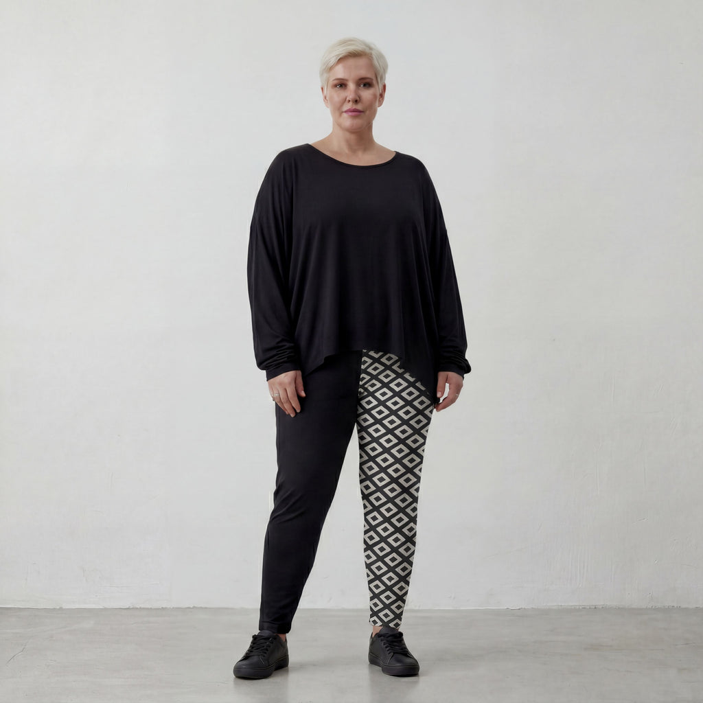 AKH Fashion Leggings P100 Atelier, Schwarz-Weiß
