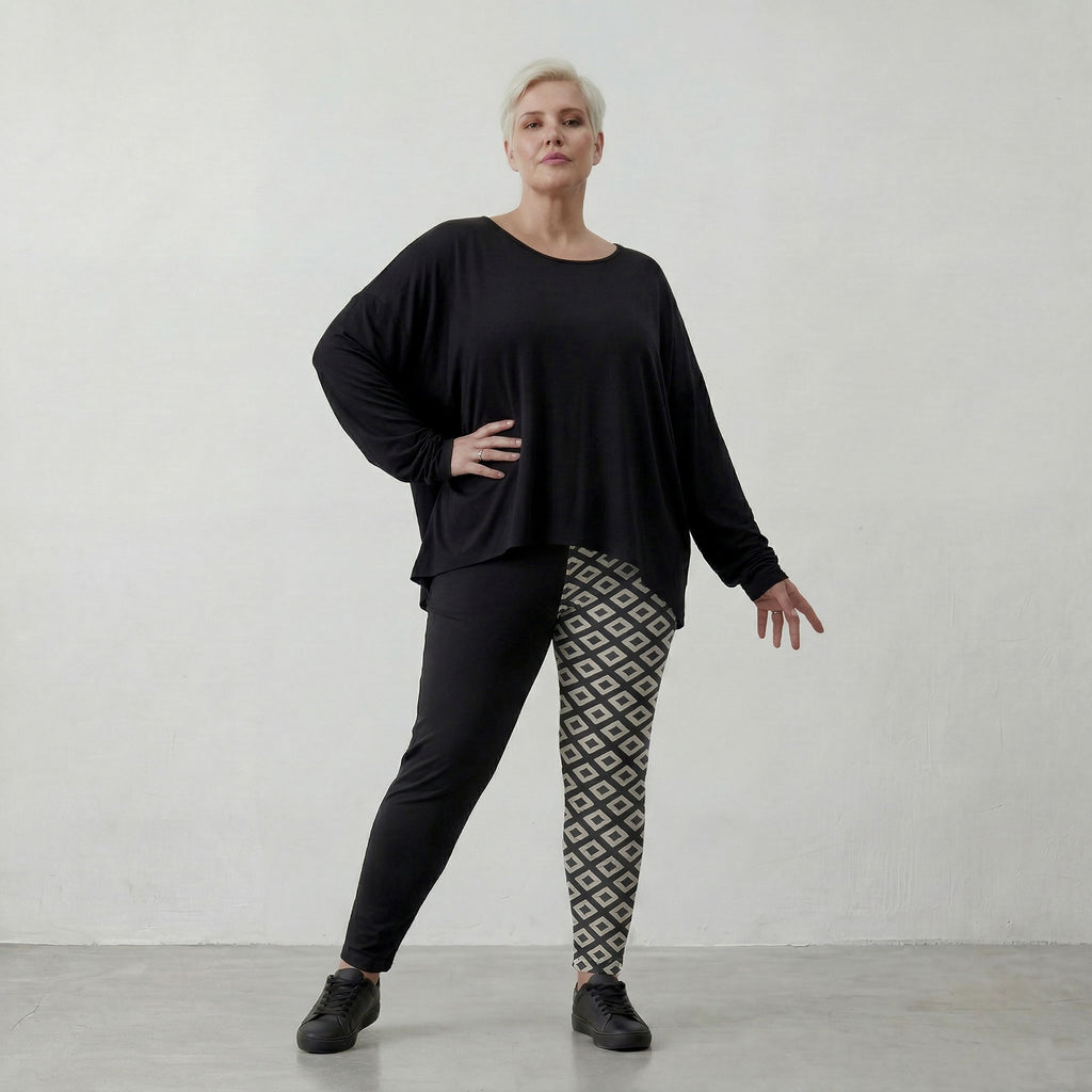 AKH Fashion Leggings P100 Atelier, Schwarz-Weiß