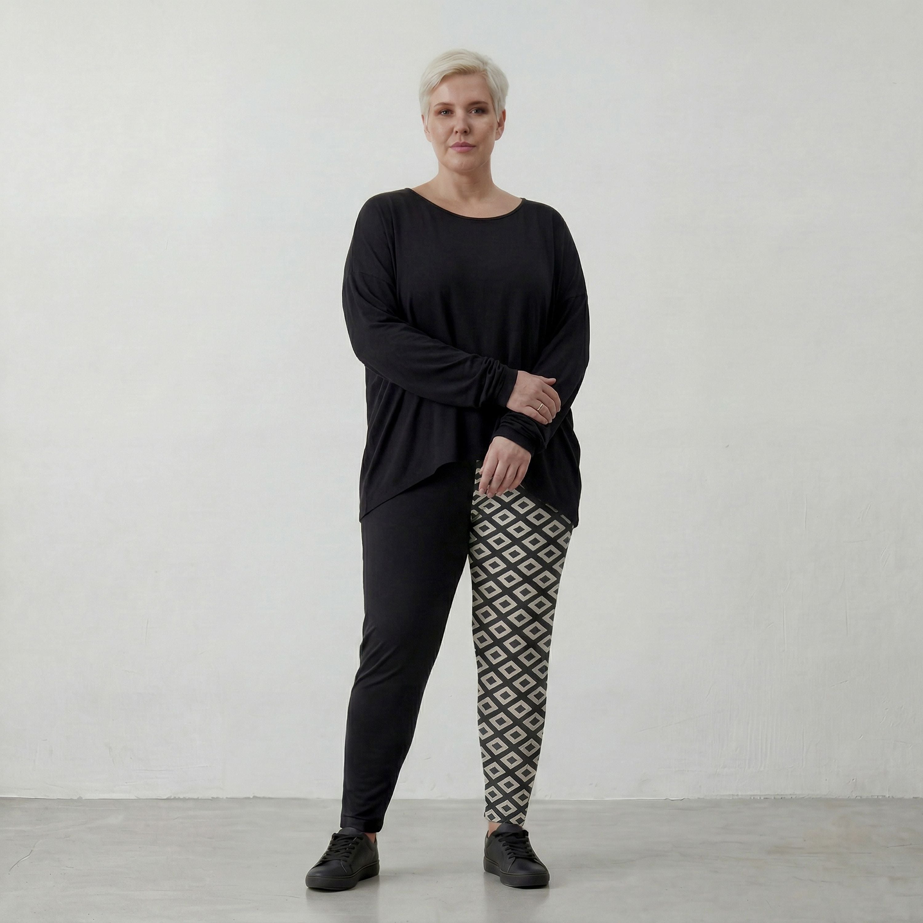 AKH Fashion Leggings P100 Atelier, Schwarz-Weiß