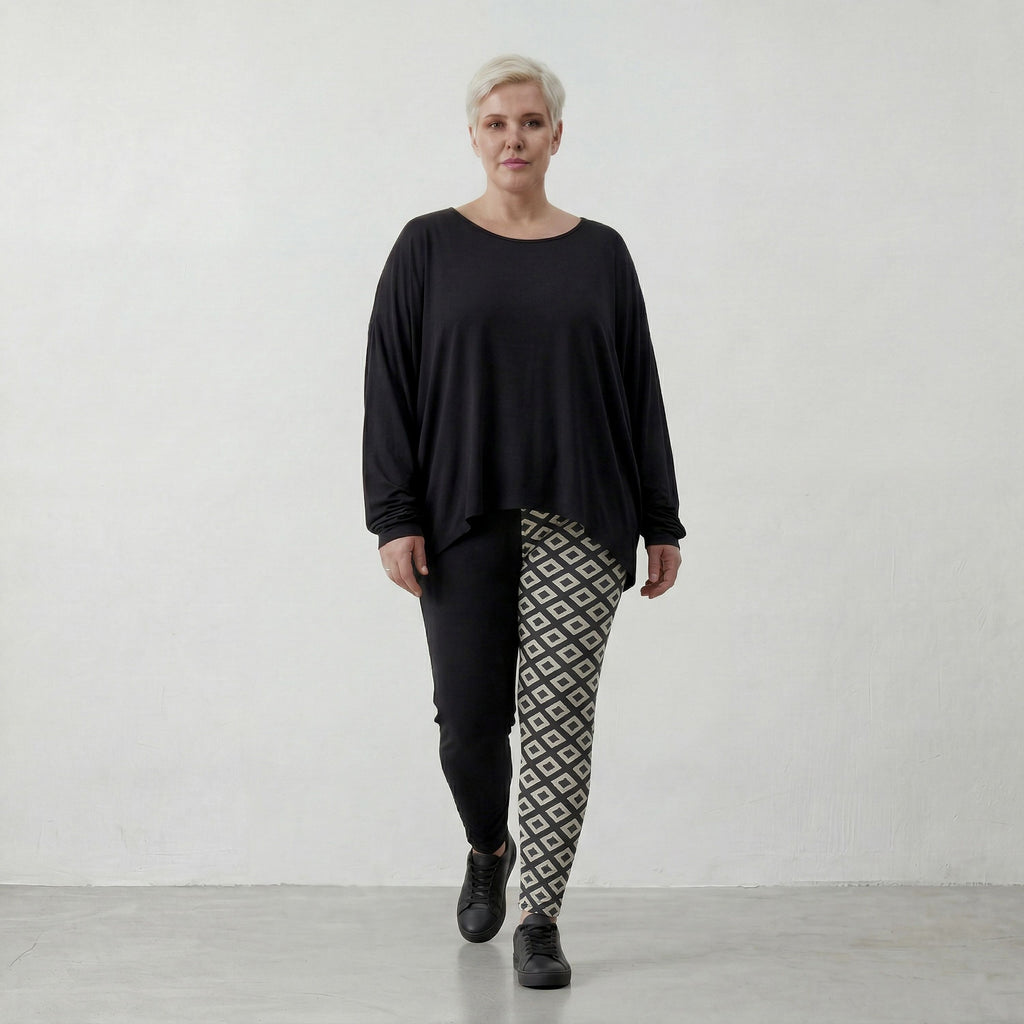 AKH Fashion Leggings P100 Atelier, Schwarz-Weiß