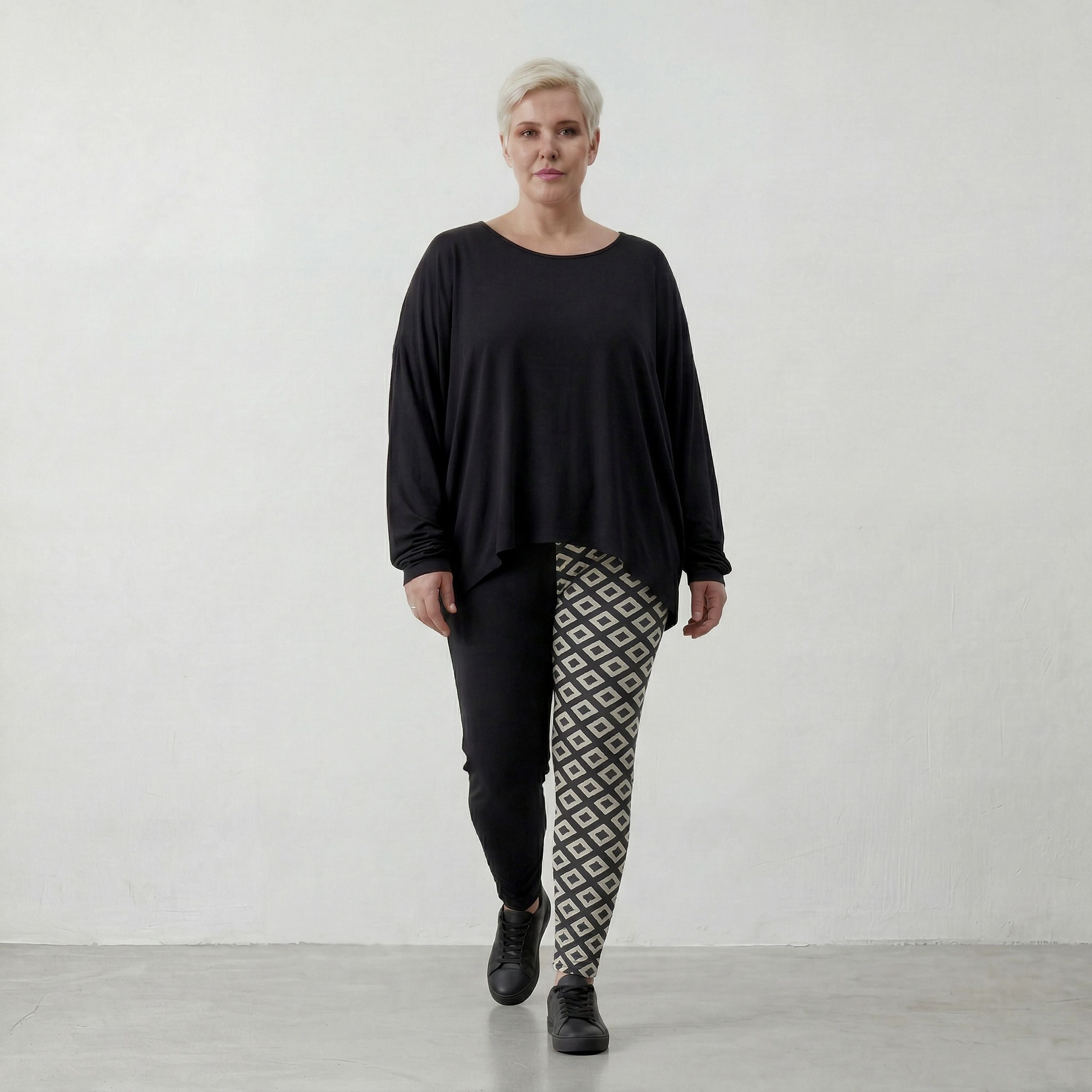 AKH Fashion Leggings P100 Atelier, Schwarz-Weiß