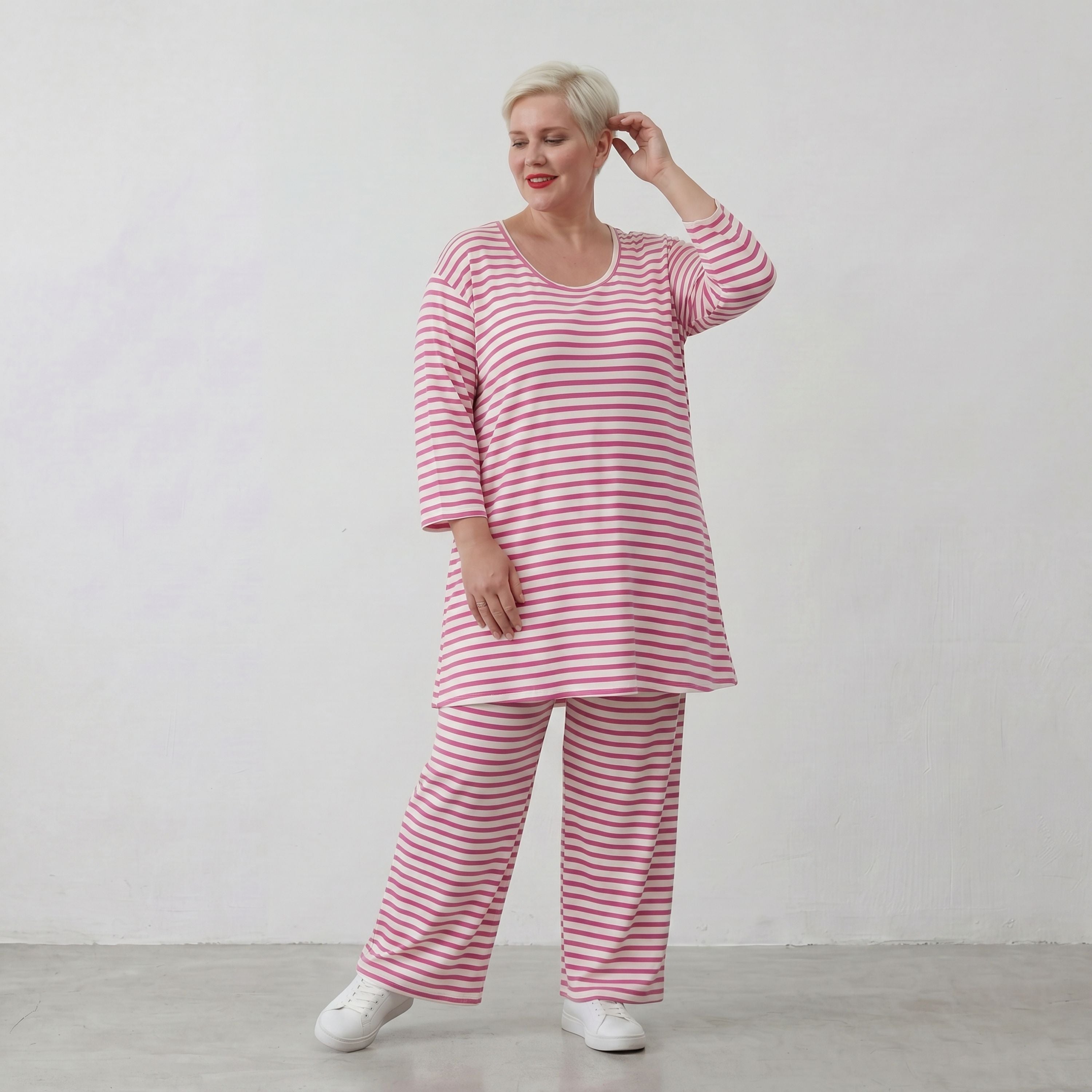 AKH Fashion Shirt 1892 SailorBabe, Weiß-Fuchsia