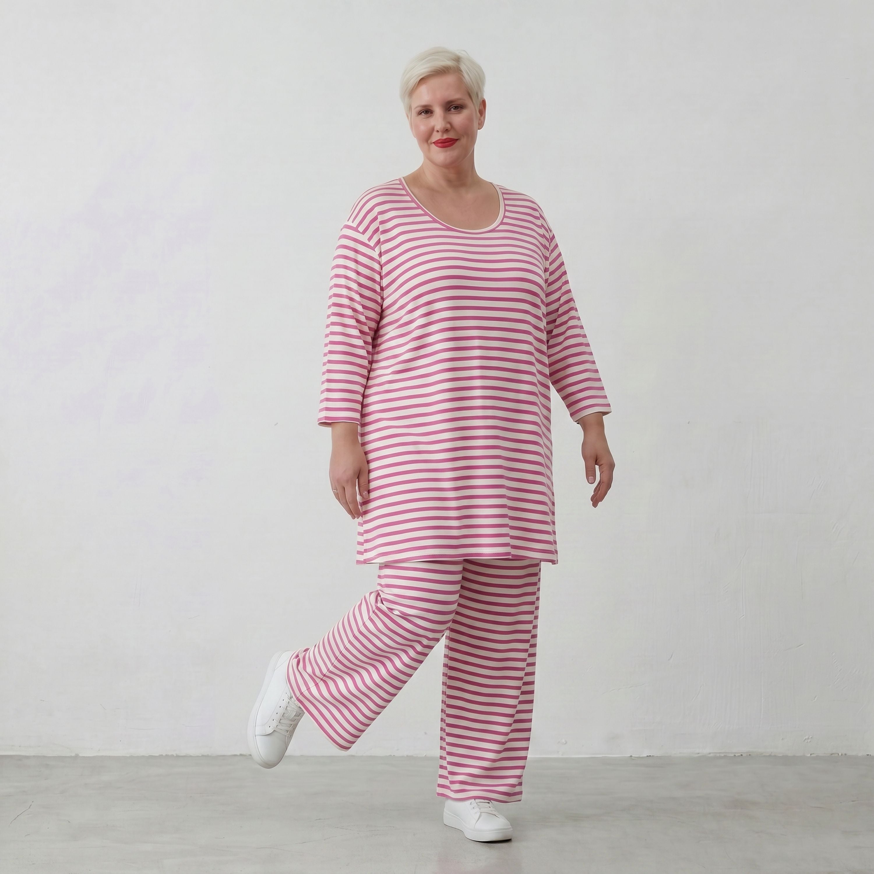 AKH Fashion Shirt 1892 SailorBabe, Weiß-Fuchsia