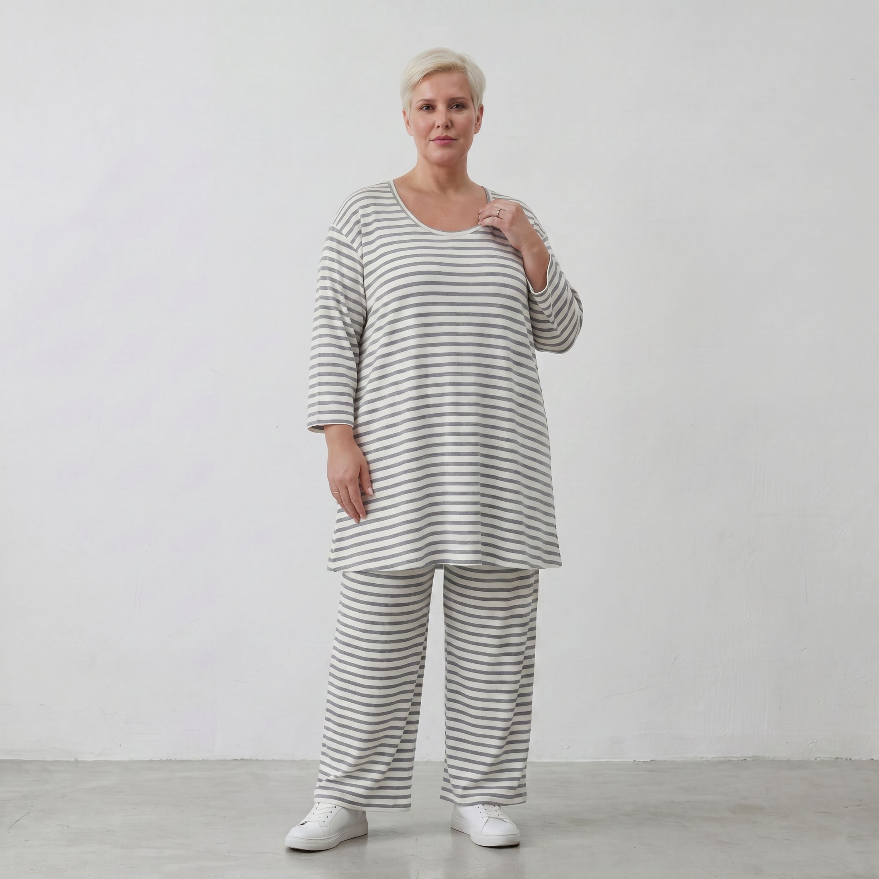 AKH Fashion Shirt 1892 SailorBabe, Weiß-Grau