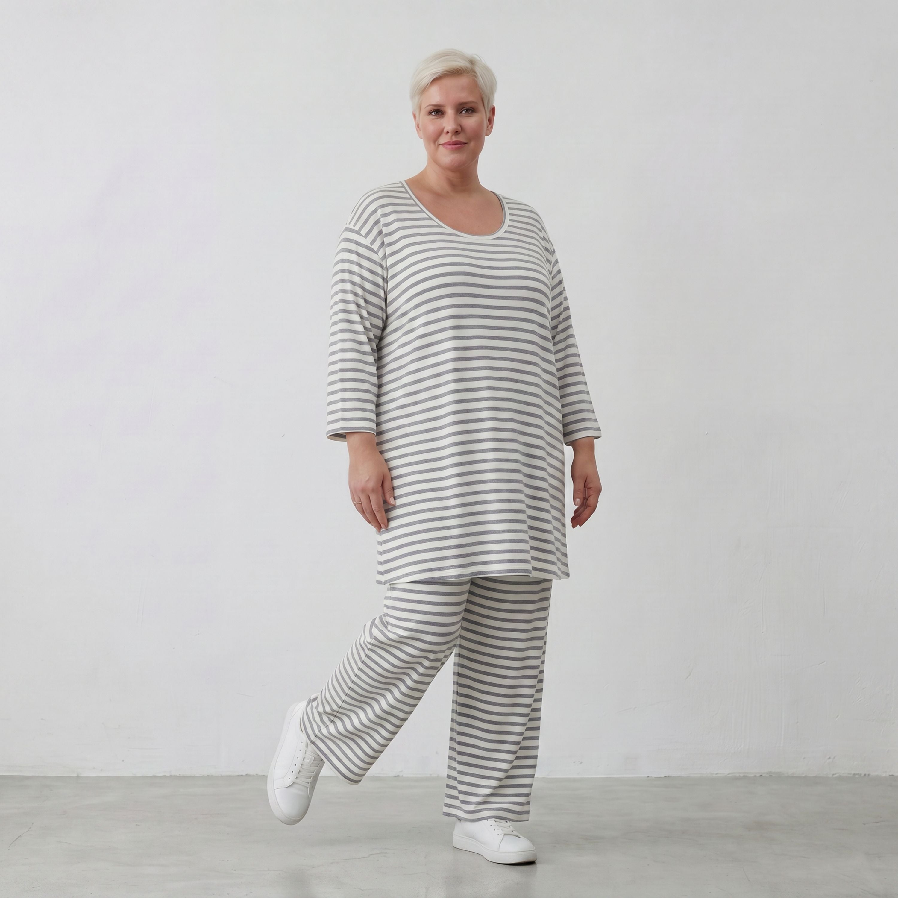 AKH Fashion Shirt 1892 SailorBabe, Weiß-Grau