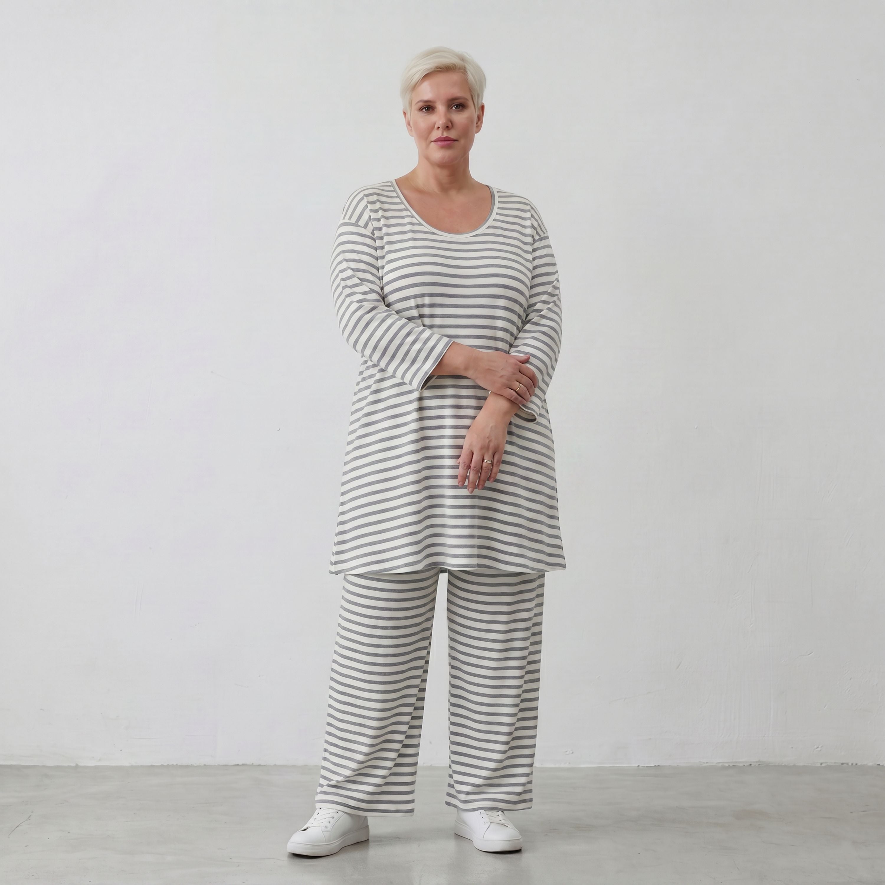 AKH Fashion Shirt 1892 SailorBabe, Weiß-Grau