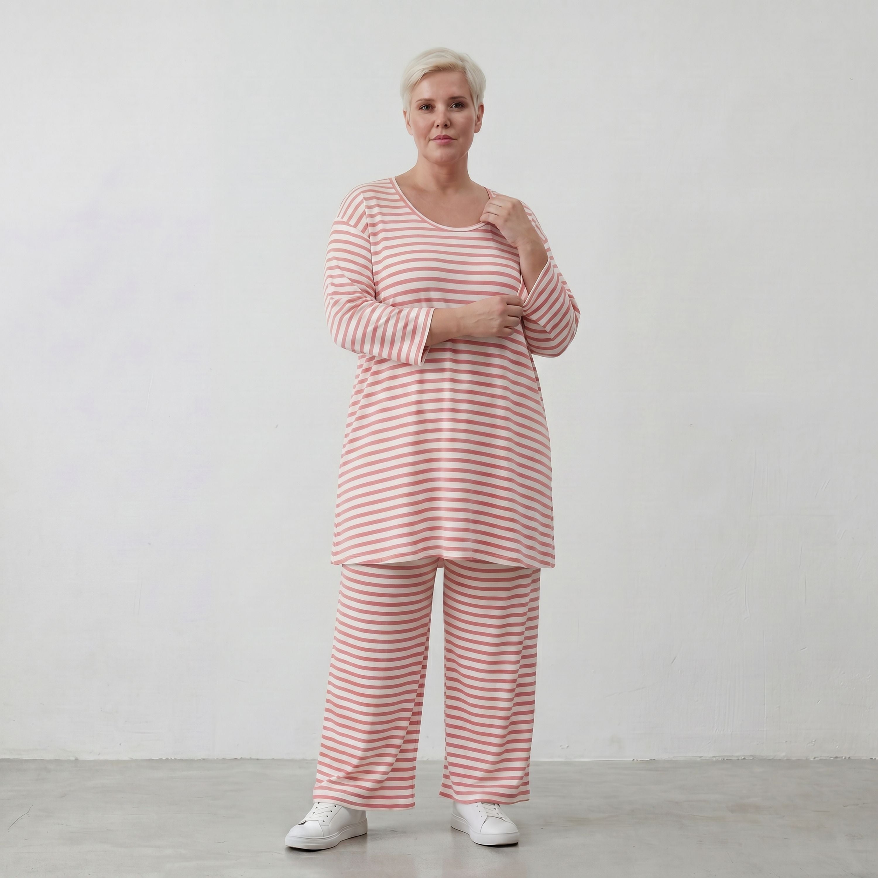 AKH Fashion Shirt 1892 SailorBabe, Weiß-Lachs