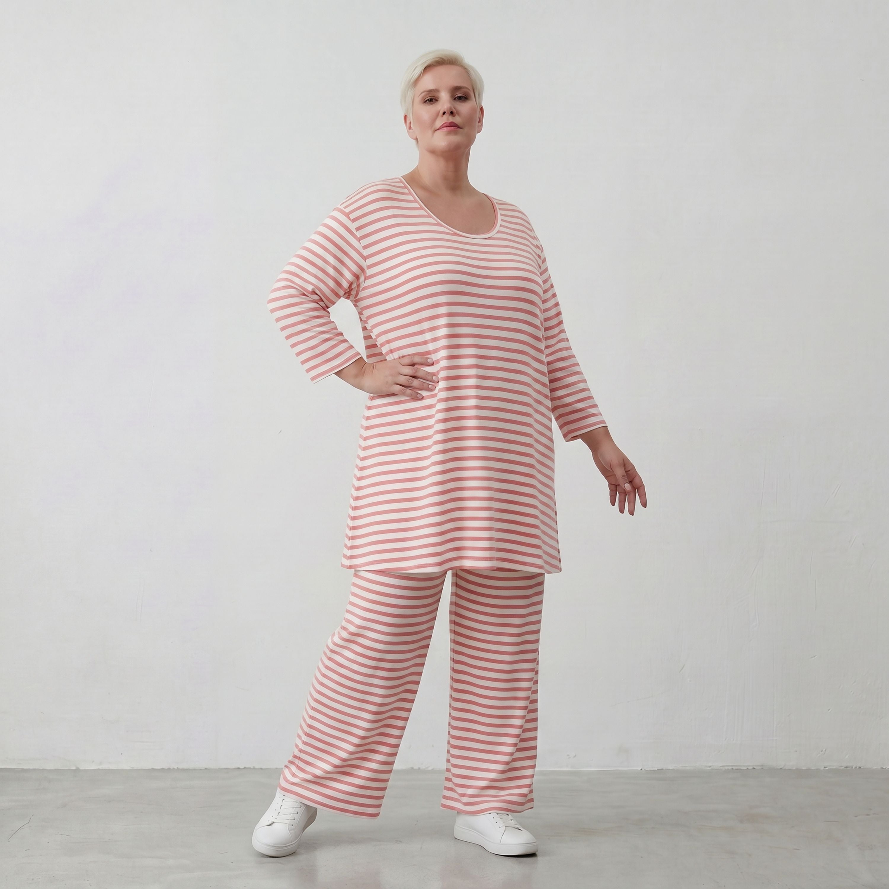 AKH Fashion Shirt 1892 SailorBabe, Weiß-Lachs