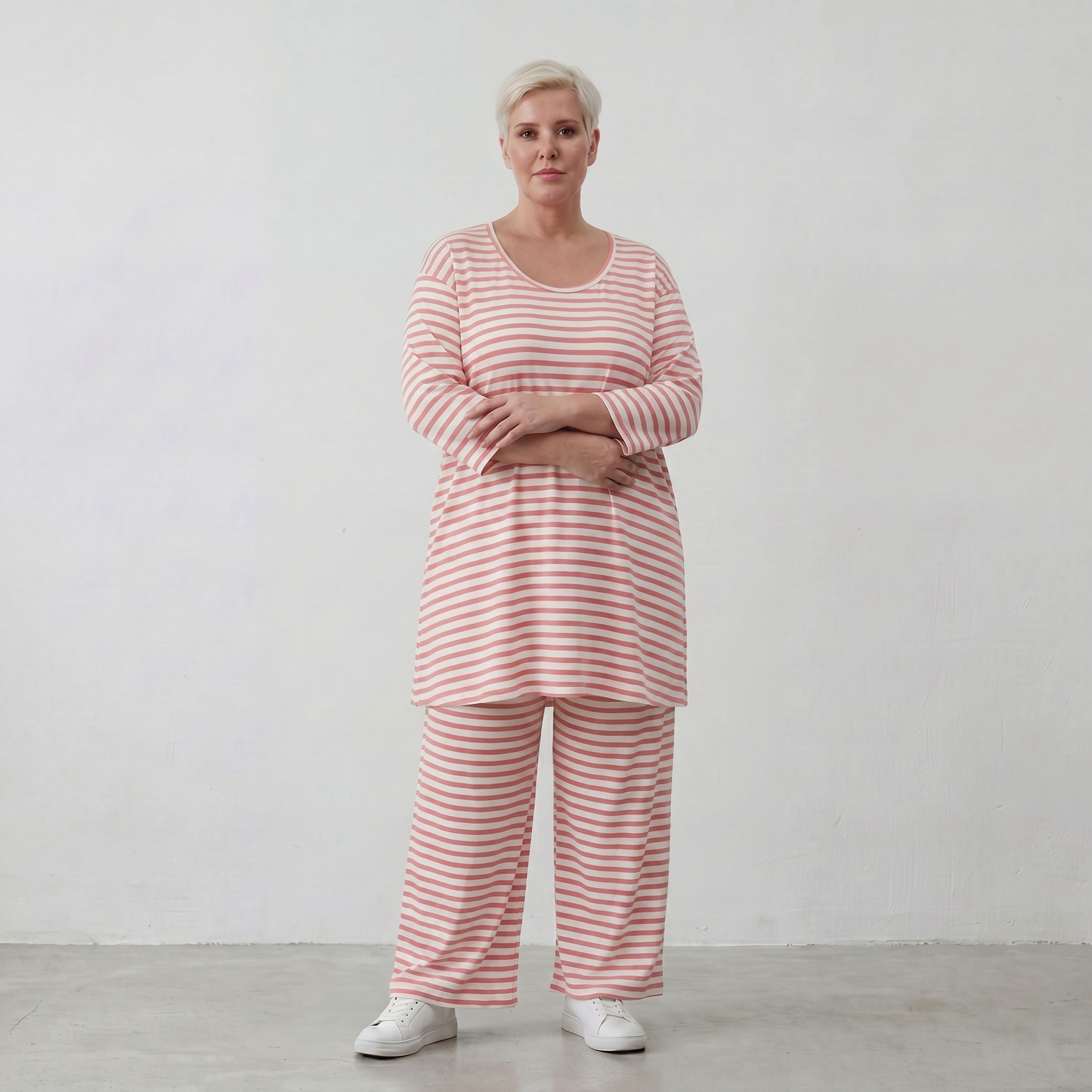 AKH Fashion Shirt 1892 SailorBabe, Weiß-Lachs