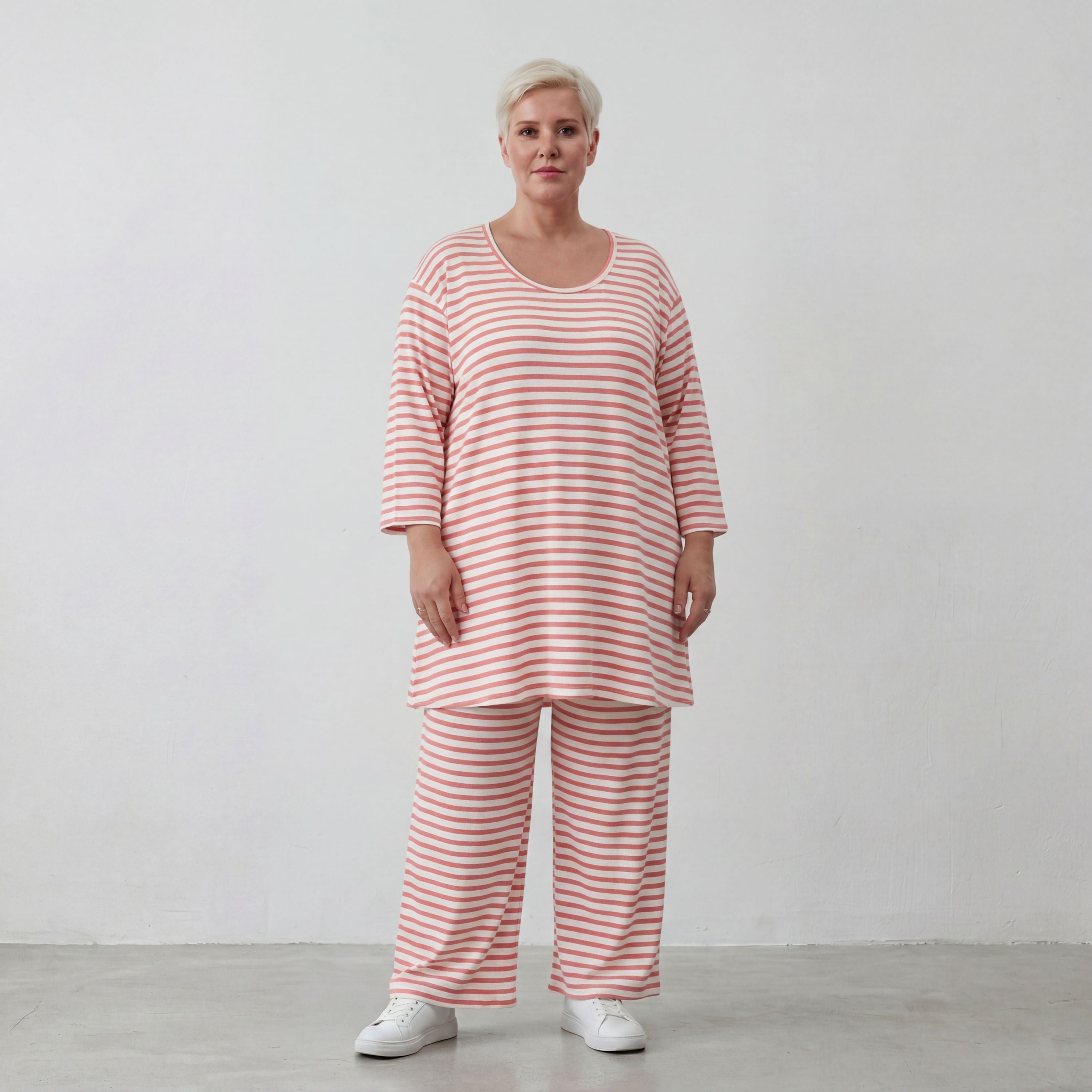 AKH Fashion Shirt 1892 SailorBabe, Weiß-Lachs