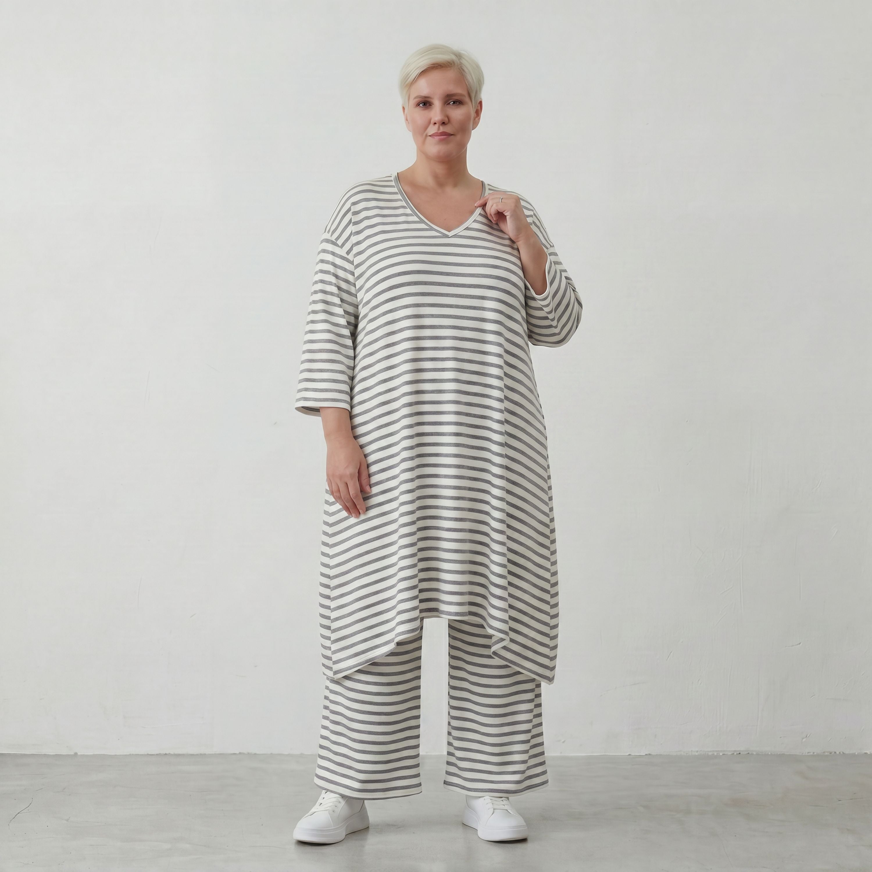 AKH Fashion Hose 225 SailorBabe, Weiß-Grau