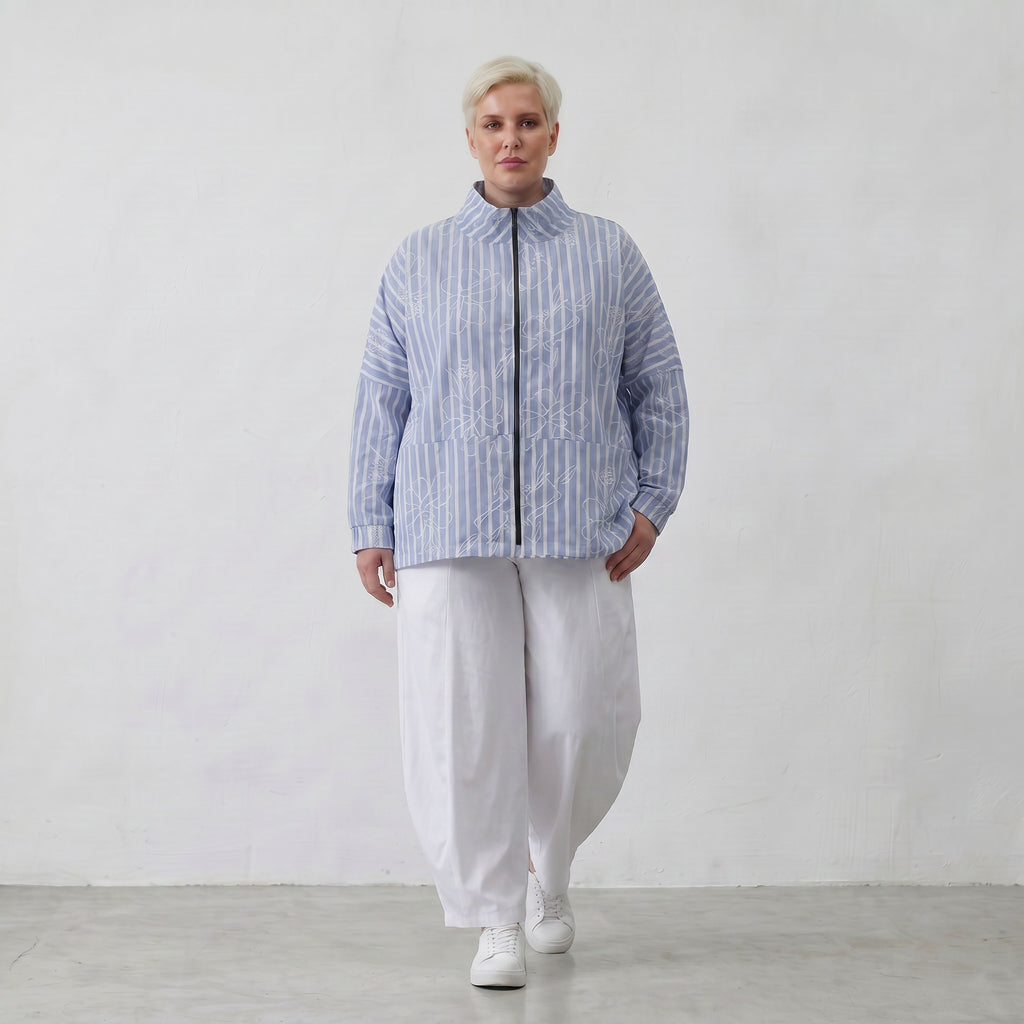 AKH Fashion Jacke 7104 Rebound, Blau-Weiß