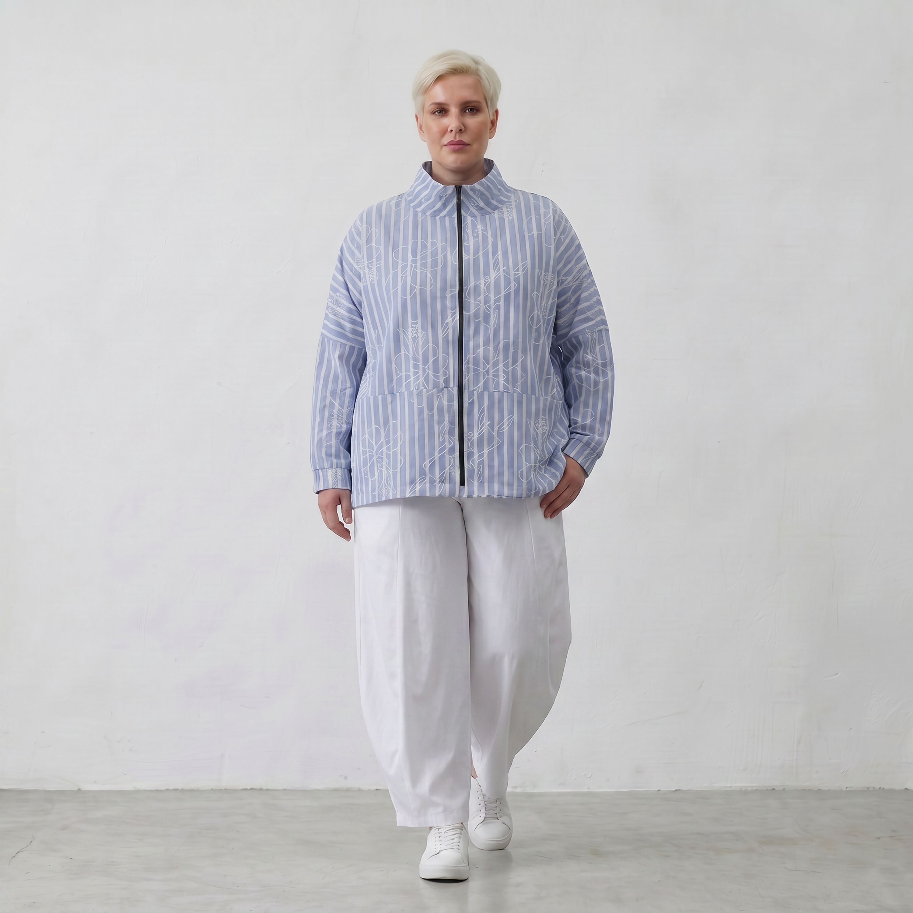 AKH Fashion Jacke 7104 Rebound, Blau-Weiß