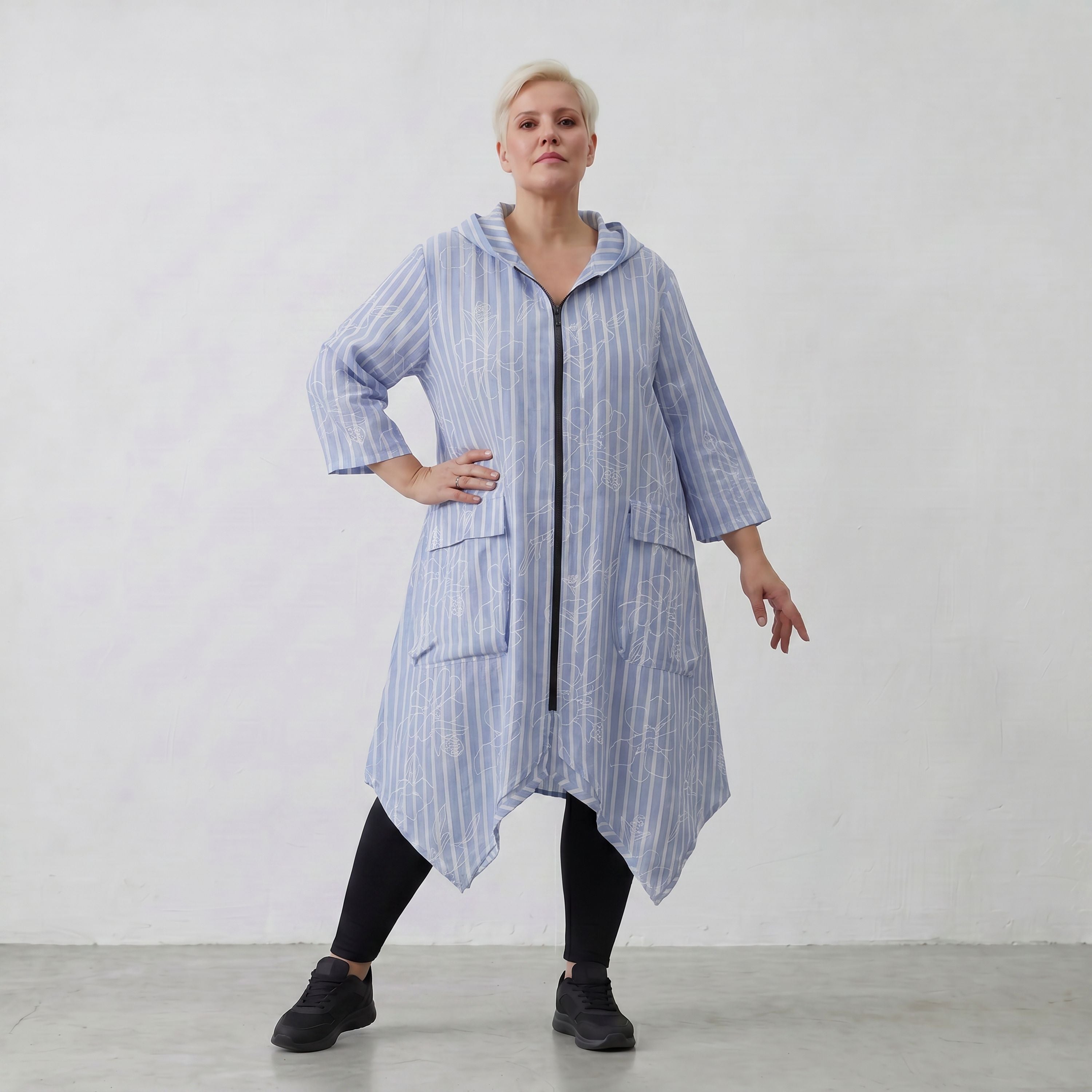 AKH Fashion Jacke 7227 Rebound, Blau-Weiß