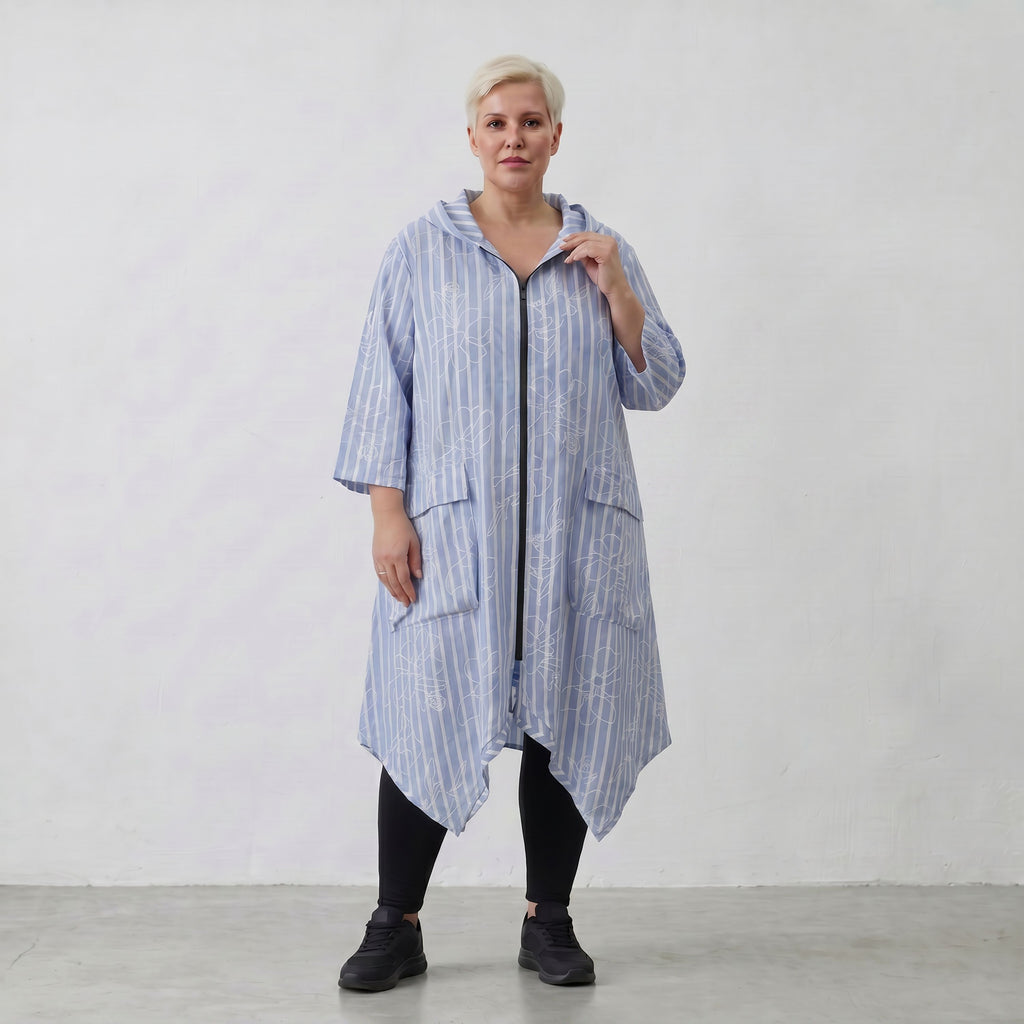 AKH Fashion Jacke 7227 Rebound, Blau-Weiß