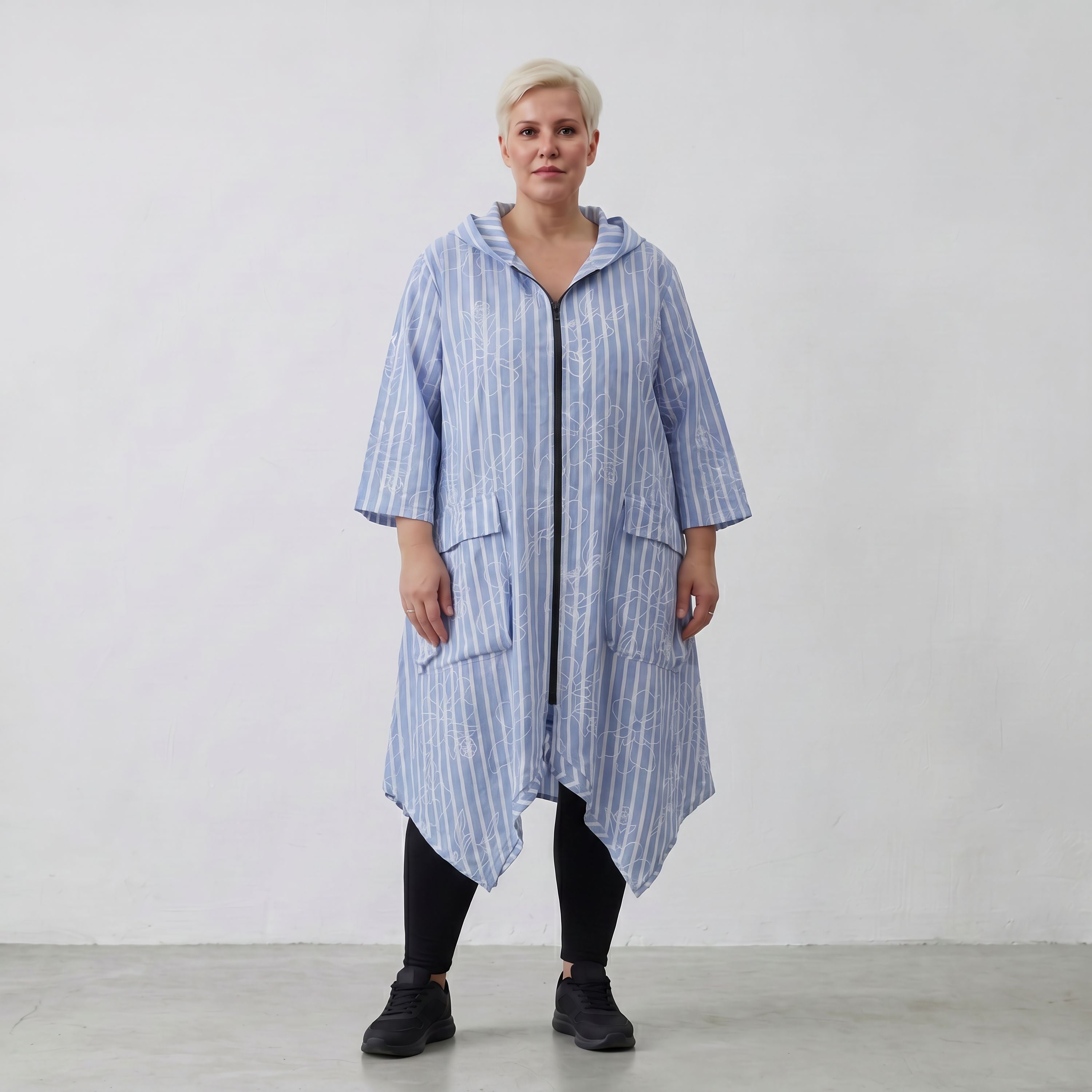 AKH Fashion Jacke 7227 Rebound, Blau-Weiß
