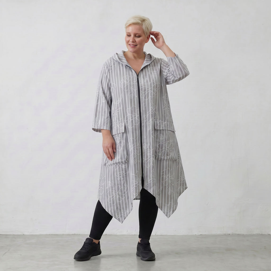 AKH Fashion Jacke 7227 Rebound, Grau-Weiß