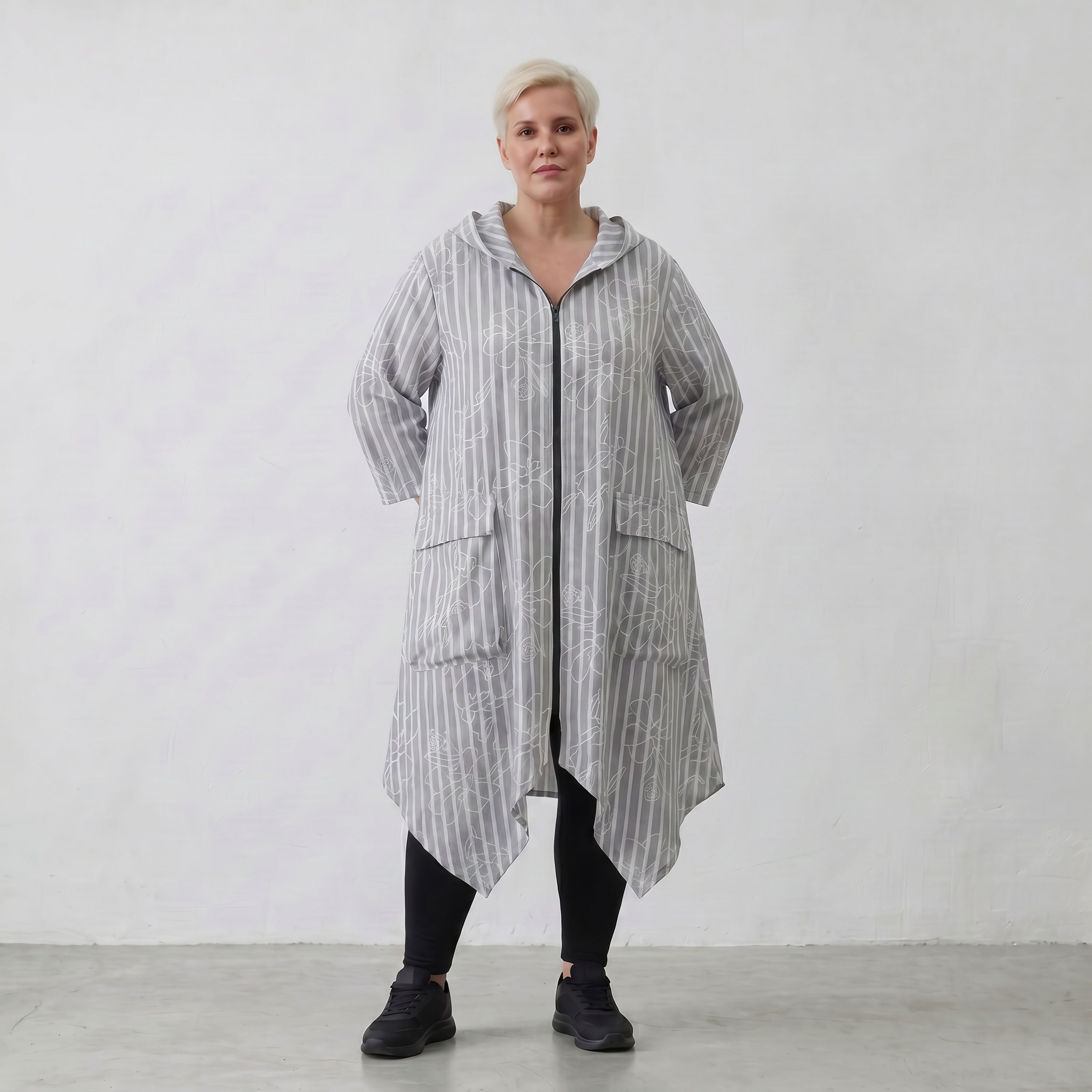 AKH Fashion Jacke 7227 Rebound, Grau-Weiß