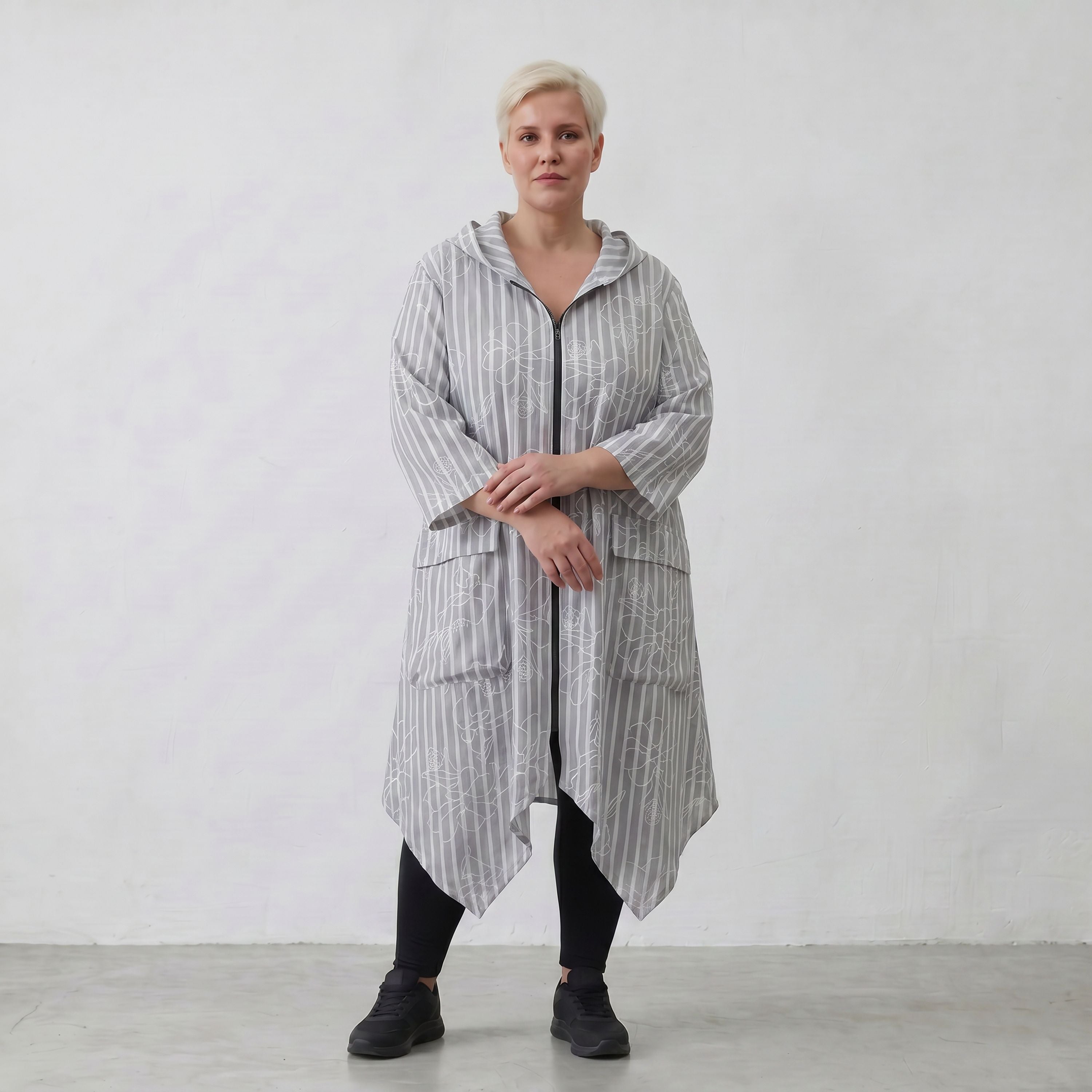 AKH Fashion Jacke 7227 Rebound, Grau-Weiß