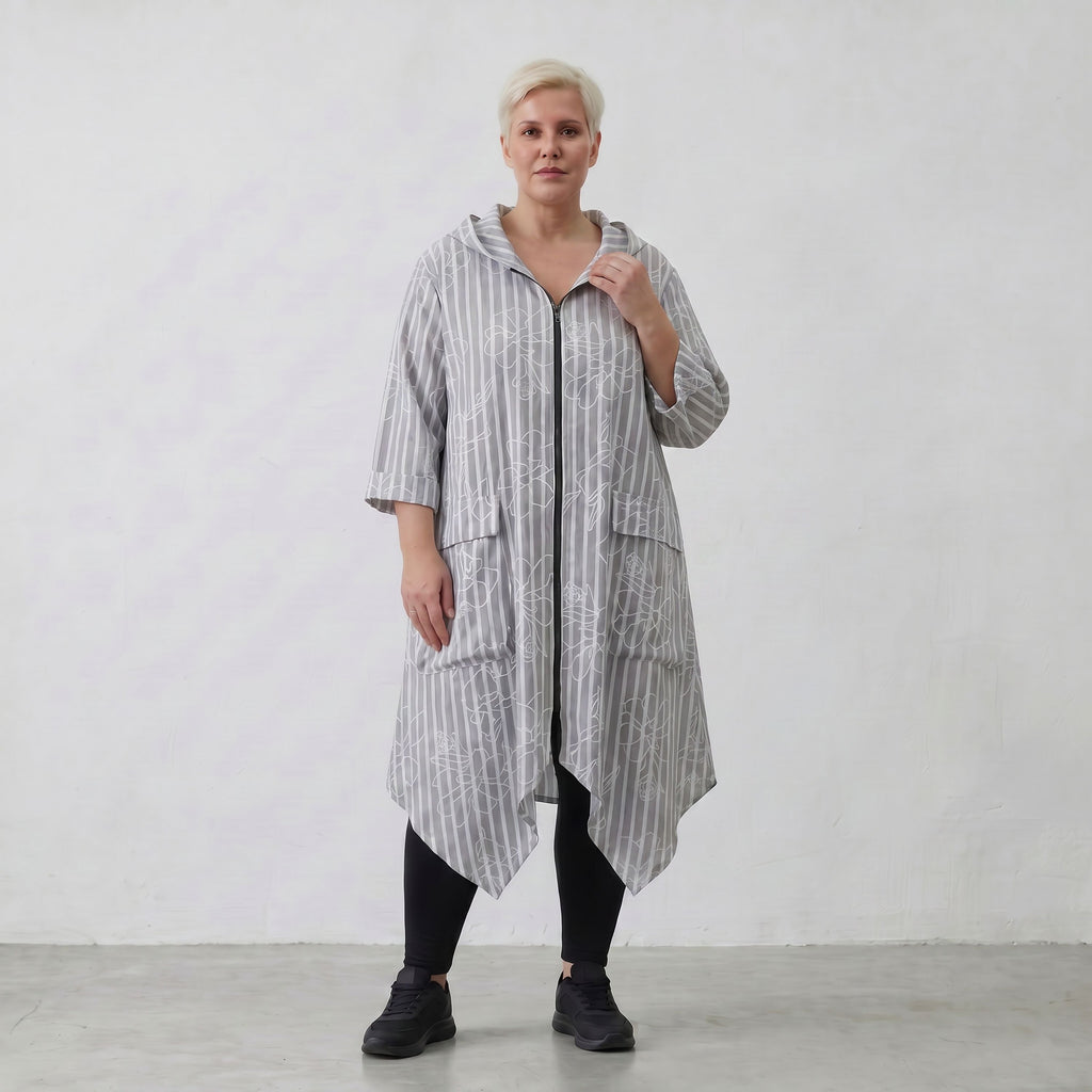AKH Fashion Jacke 7227 Rebound, Grau-Weiß