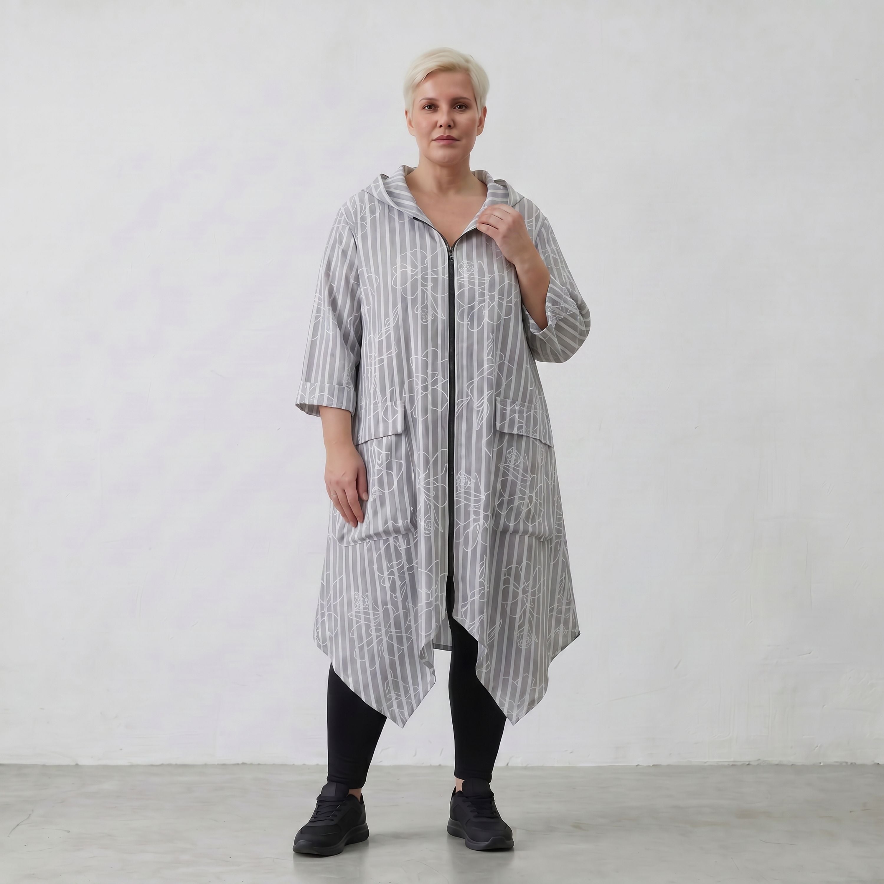 AKH Fashion Jacke 7227 Rebound, Grau-Weiß