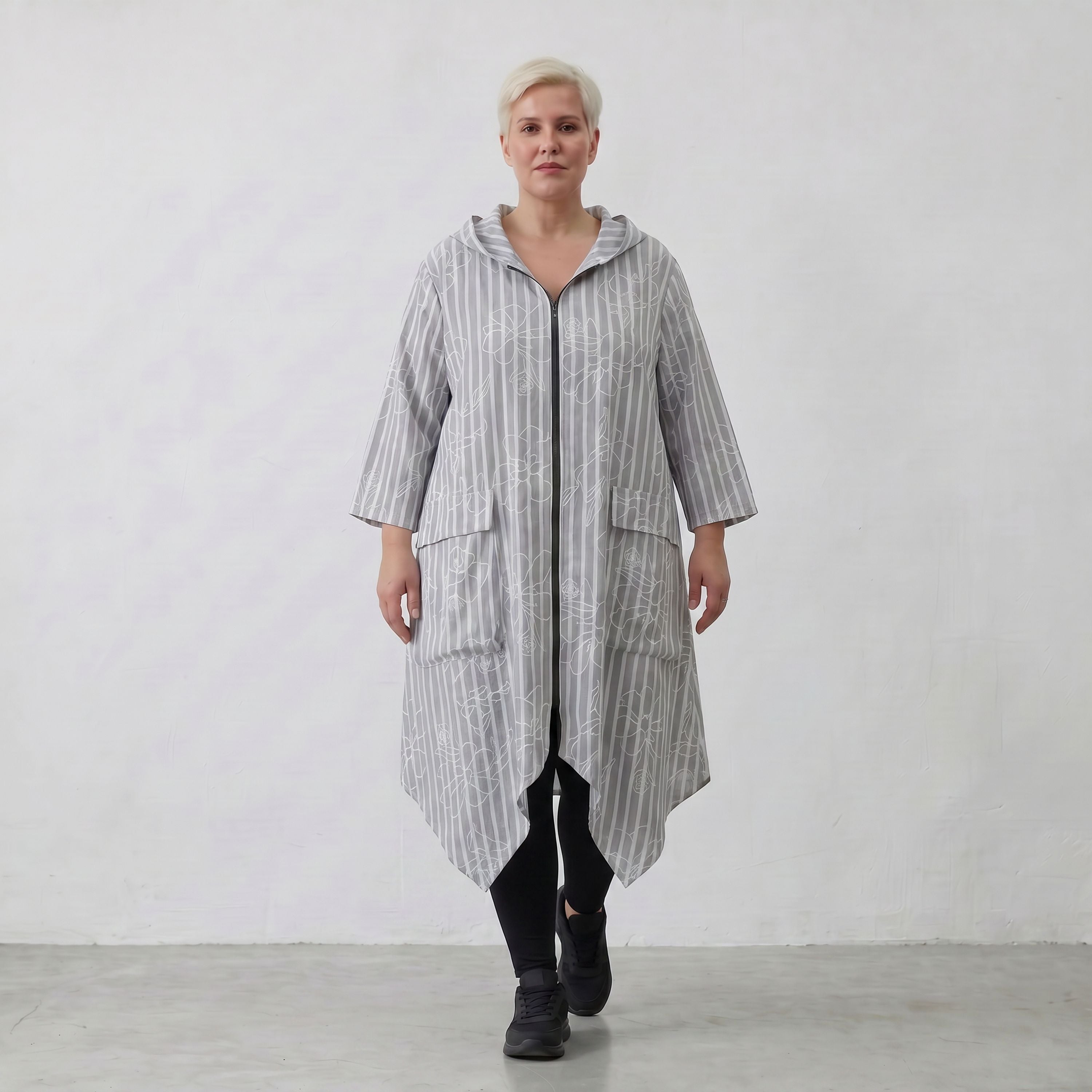 AKH Fashion Jacke 7227 Rebound, Grau-Weiß