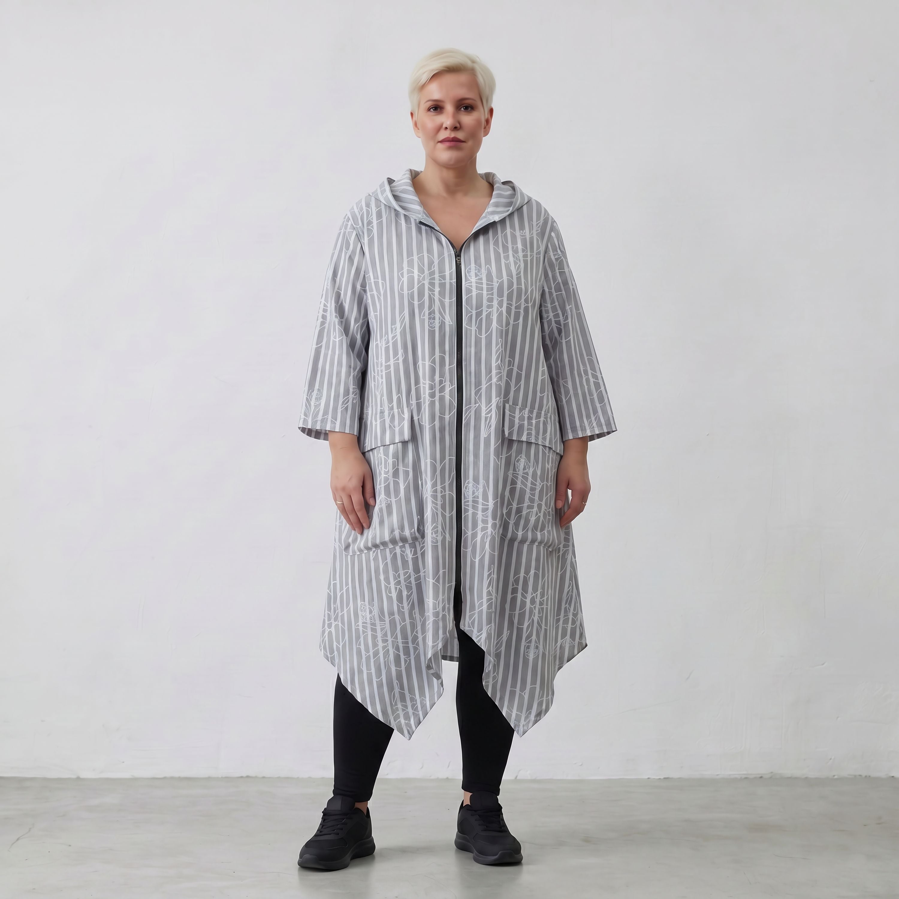 AKH Fashion Jacke 7227 Rebound, Grau-Weiß