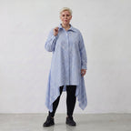 AKH Fashion Bluse 7238 Rebound, Blau-Weiß