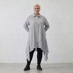 AKH Fashion Bluse 7238 Rebound, Grau-Weiß