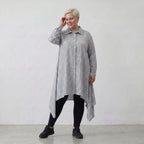 AKH Fashion Bluse 7238 Rebound, Grau-Weiß