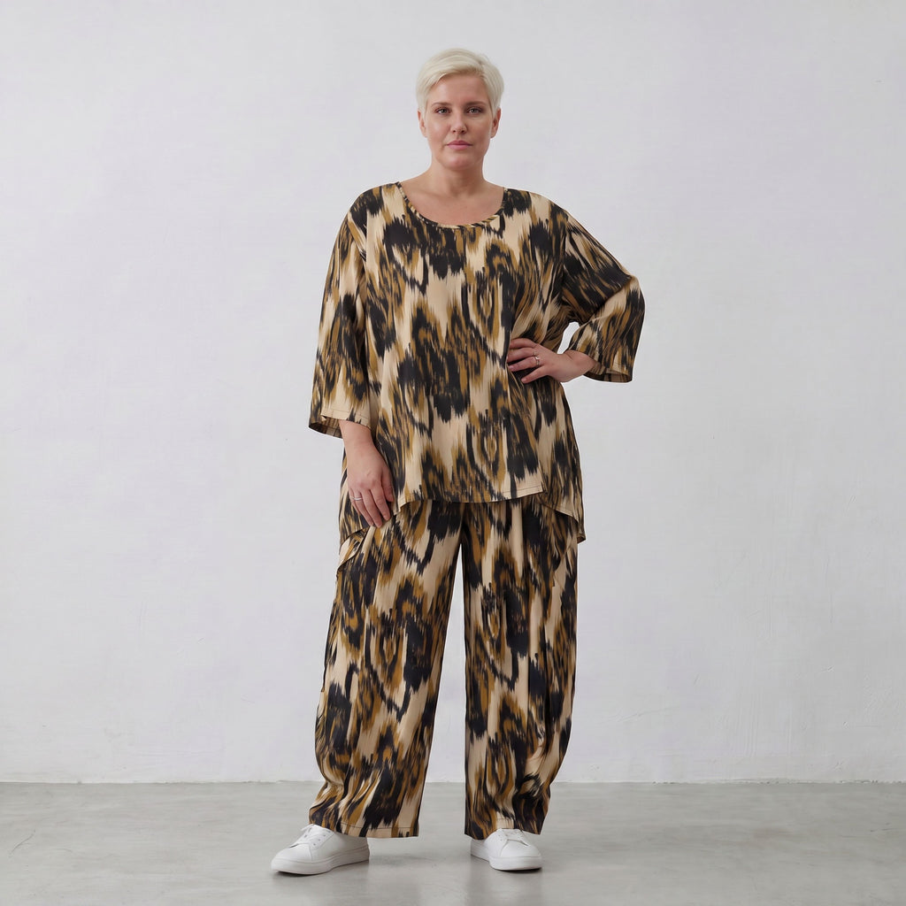 AKH Fashion Shirt 593 Savannah, Schwarz-Beige