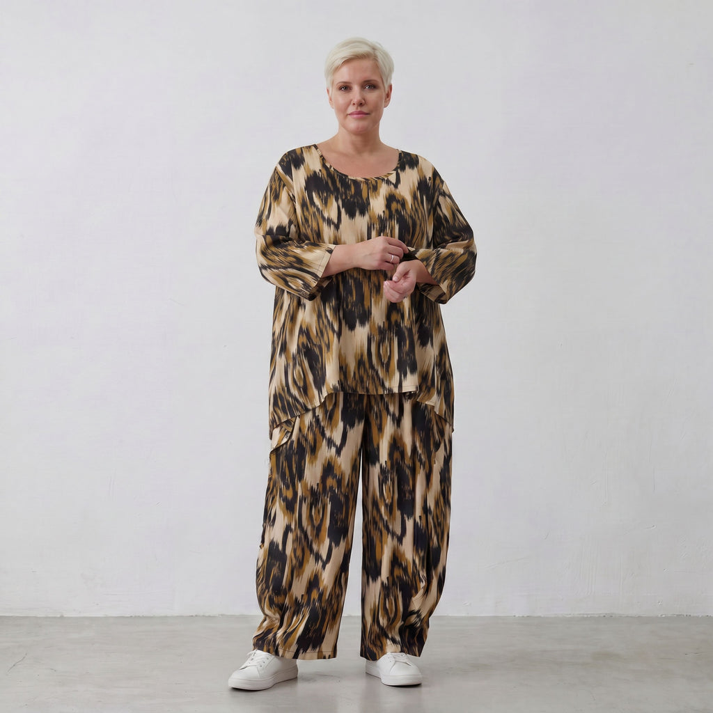 AKH Fashion Shirt 593 Savannah, Schwarz-Beige