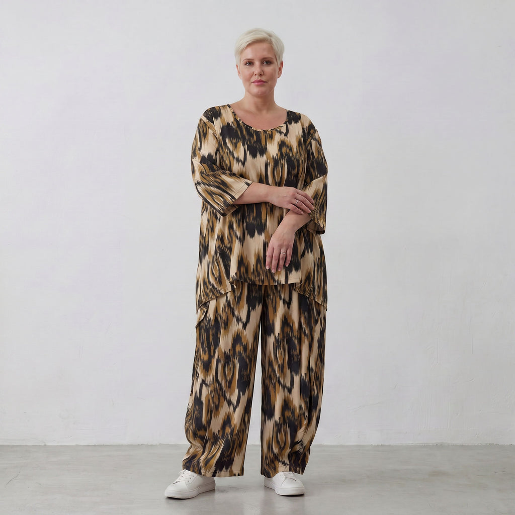 AKH Fashion Shirt 593 Savannah, Schwarz-Beige