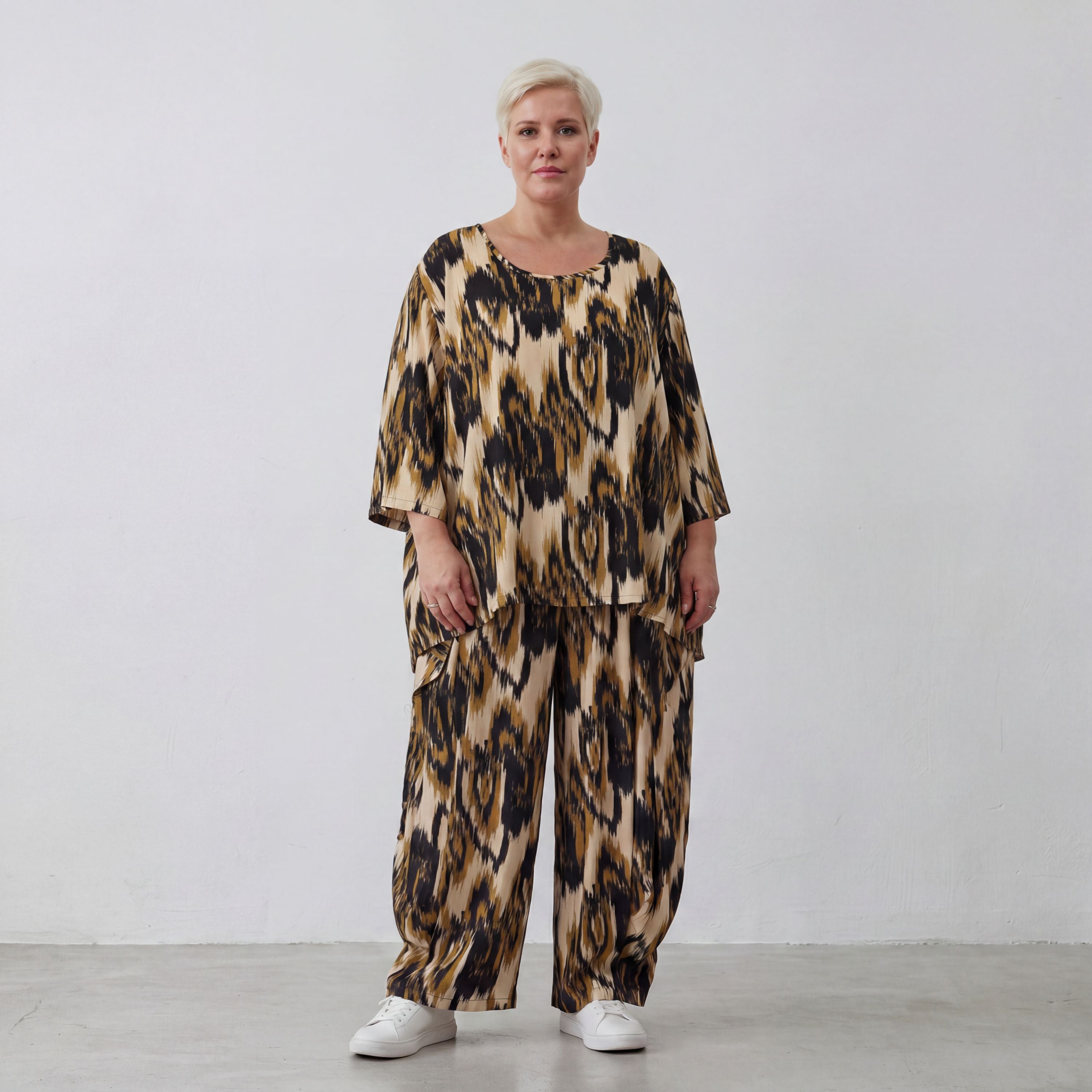 AKH Fashion Shirt 593 Savannah, Schwarz-Beige