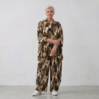 AKH Fashion Bluse 7092 Savannah, Schwarz-Beige