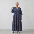 AKH Fashion Kleid 7236 Mariposa, Jeansblau-Rose