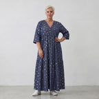 AKH Fashion Kleid 7236 Mariposa, Jeansblau-Rose