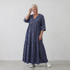 AKH Fashion Kleid 7236 Mariposa, Jeansblau-Rose
