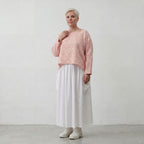 Luftiger Baumwoll-Überwurf in Rosa Ecru mit 3/4-Arm