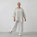 Luftiges Baumwoll-Shirt in A-Linie mit zipfeligem Saum