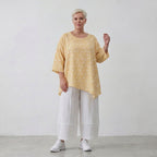 Luftiges Baumwoll-Shirt in A-Linie mit zipfeligem Saum