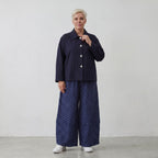 Marlene-Hose im Karomuster aus luftigem Jacquard-Stretch