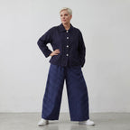 Marlene-Hose im Karomuster aus luftigem Jacquard-Stretch