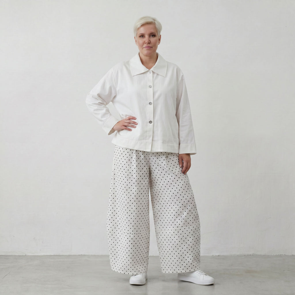 Marlene-Hose im Karo-Jacquard-Look für den Sommer
