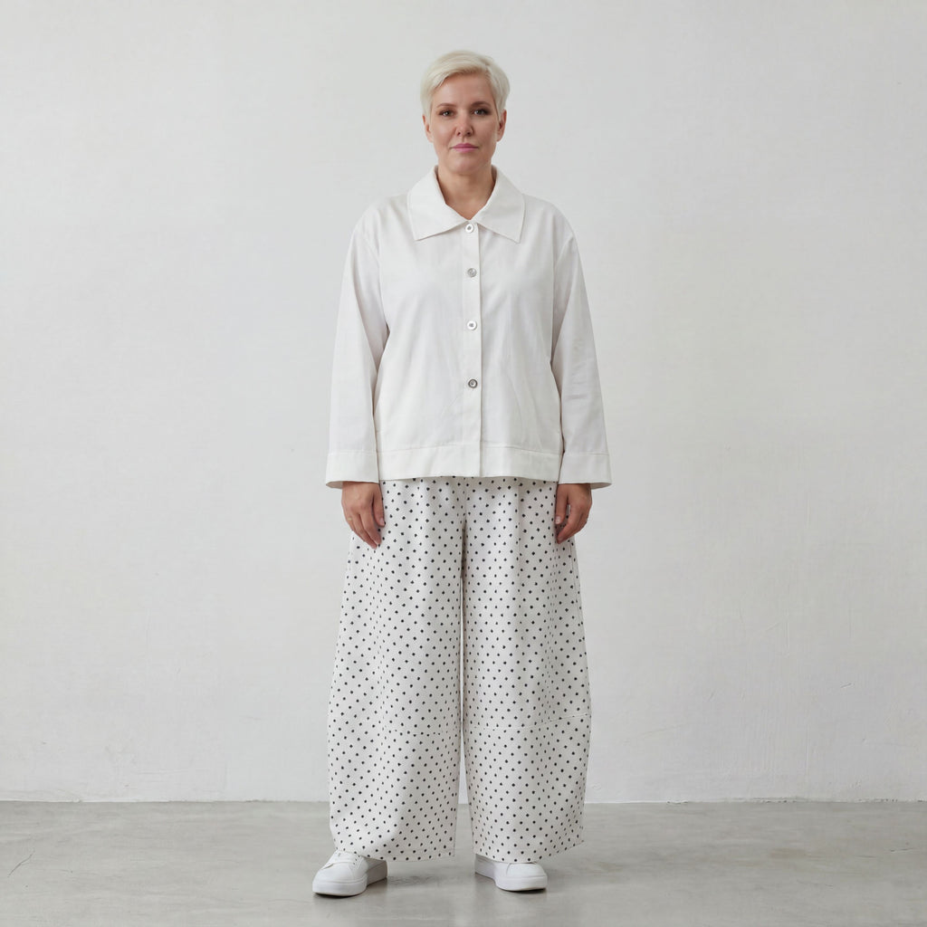 Marlene-Hose im Karo-Jacquard-Look für den Sommer