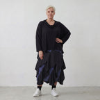 Sommerlicher Jacquard-Rock mit elastischem Bund in Karomuster