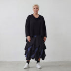 Sommerlicher Jacquard-Rock mit elastischem Bund in Karomuster