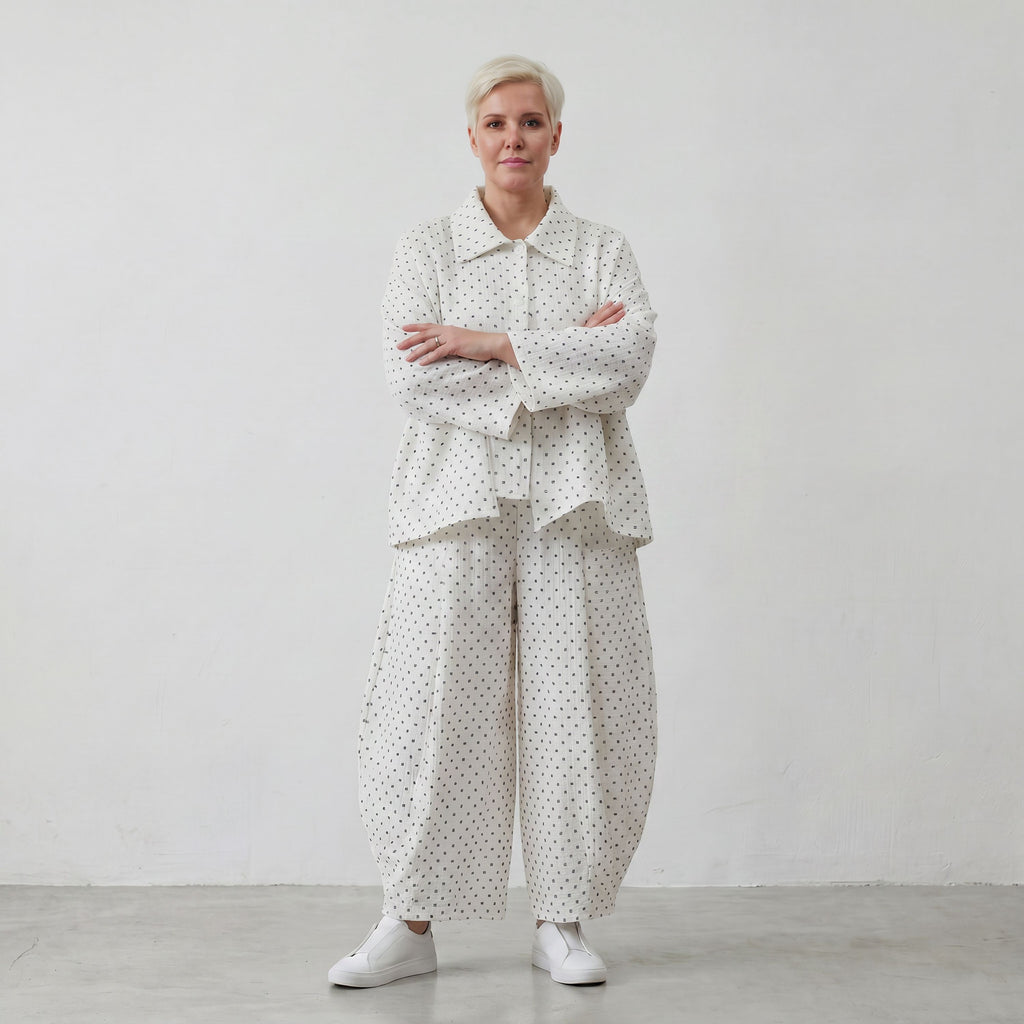 Leichte Jacquard-Jacke mit Hemdkragen im Karo-Dessin