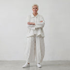 Leichte Jacquard-Jacke mit Hemdkragen im Karo-Dessin